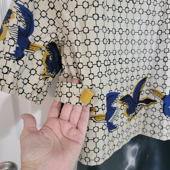 Vintage Anthropologie Taikonhu Blue Bird Cropped Jacket - Picture 6 of 16